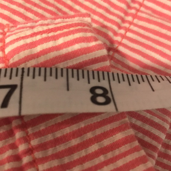 Southern Tide Skipjack Shorts Mens 33 Red White Stripe Seersucker Cotton Flat - Picture 5 of 8